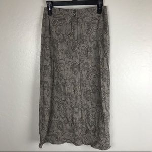 J. Jill Taupe Paisley Midi Skirt